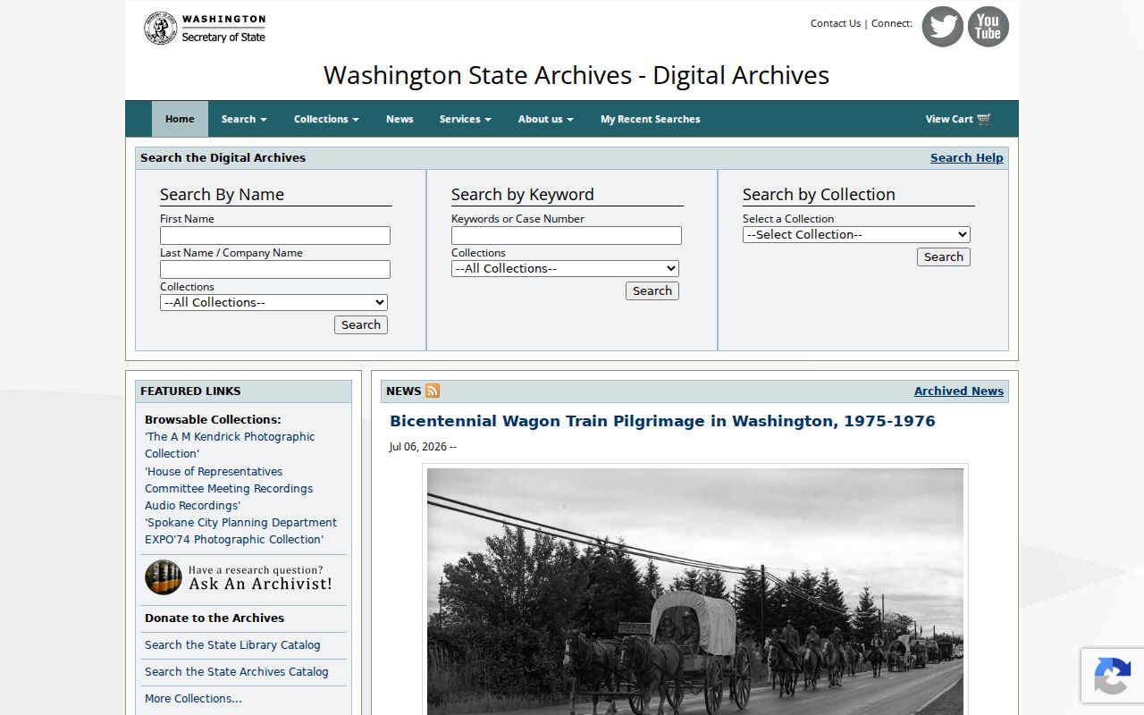 Yakima County people search Digital Archives collections